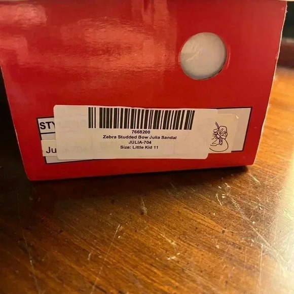 QQ Girls Toddler Size 11 Zebra Studded Bow Julia Sandal - Picture 5 of 6